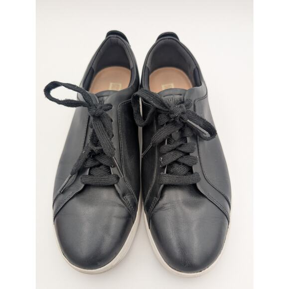 Fit Flop Rally Leather Sneaker Shoes Women's X22-001 Black/White Size US8 EU39 - Picture 10 of 13